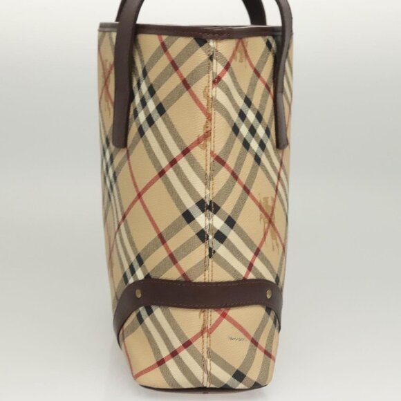BURBERRY Nova Check Hand Bag PVC Beige Auth 121465 - Picture 5 of 16